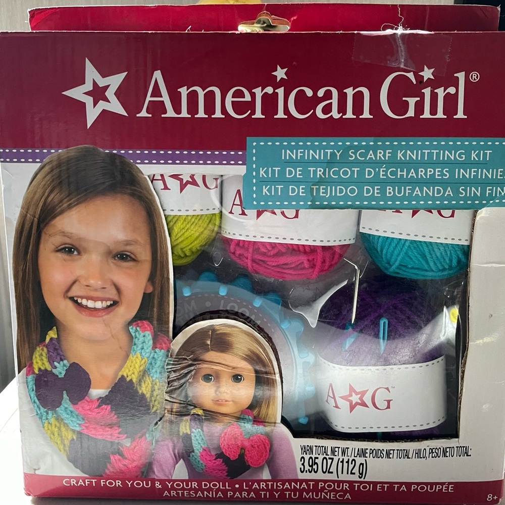 American Girl Infinity Scarf Knitting Kit - Pink, Blue, Yellow